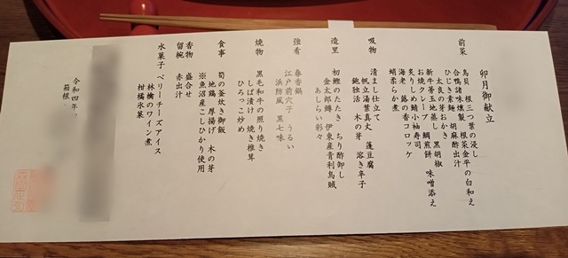 箱根・翠松園　卯月の和風懐石